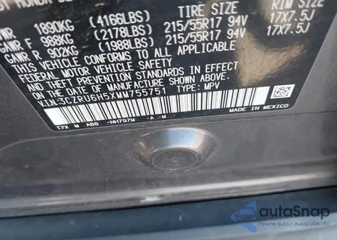 2021 Honda Hr-V Awd Ex z USA, uszkodzony, nr VIN 3CZRU6H5XMM755751